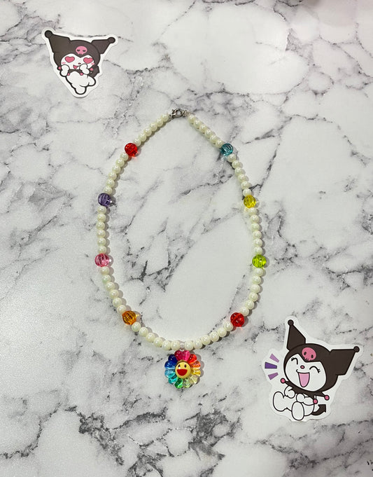 Murakami Flower Necklace (with Pearls)
